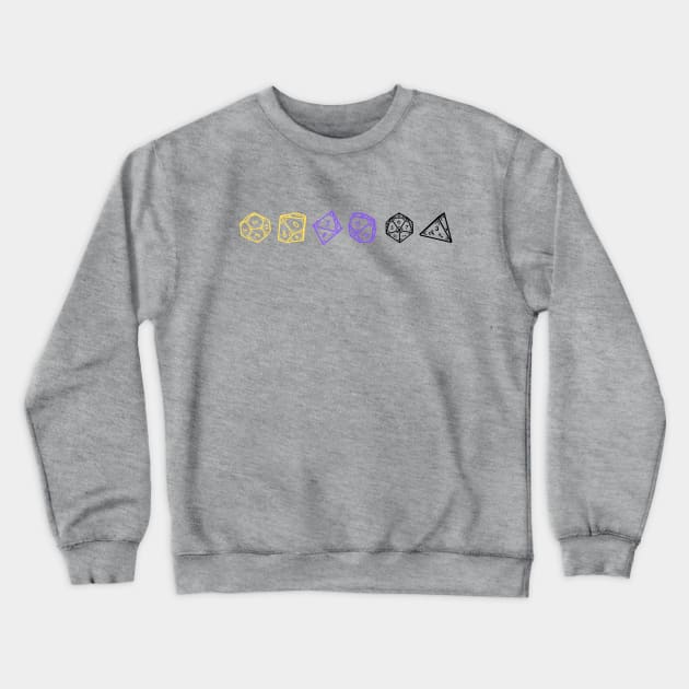 Non-binary DND Dice Set Crewneck Sweatshirt by Likeable Design